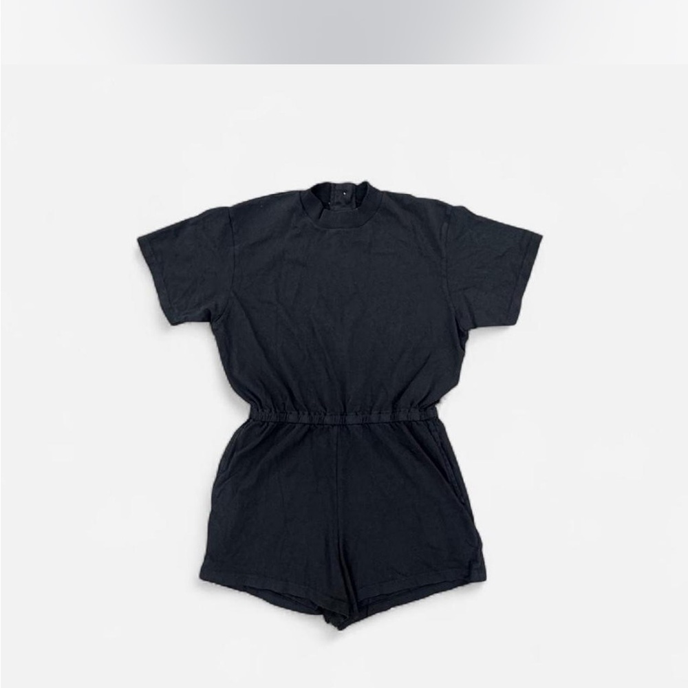 Black Short Sleeve Romper